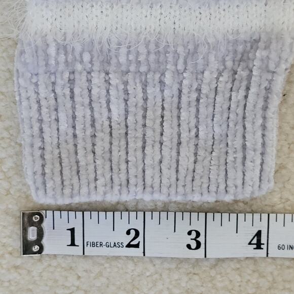 Rue 21 M Chenille Crop Sweater Eyelash Trim Drop Shoulder Pullover Soft Cozy - Picture 12 of 14